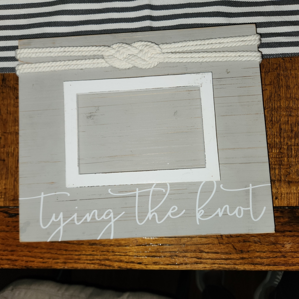Tying the Knot Photo Frame - Gray and White